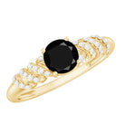 Rosec Jewels-Lab Grown Black Diamond Solitaire Promise Ring With Diamond