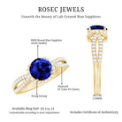 Certified 2.7 Carat Lab Grown Blue Sapphire Engagement Ring with Diamond for Women AAAA - Rosec Jewels