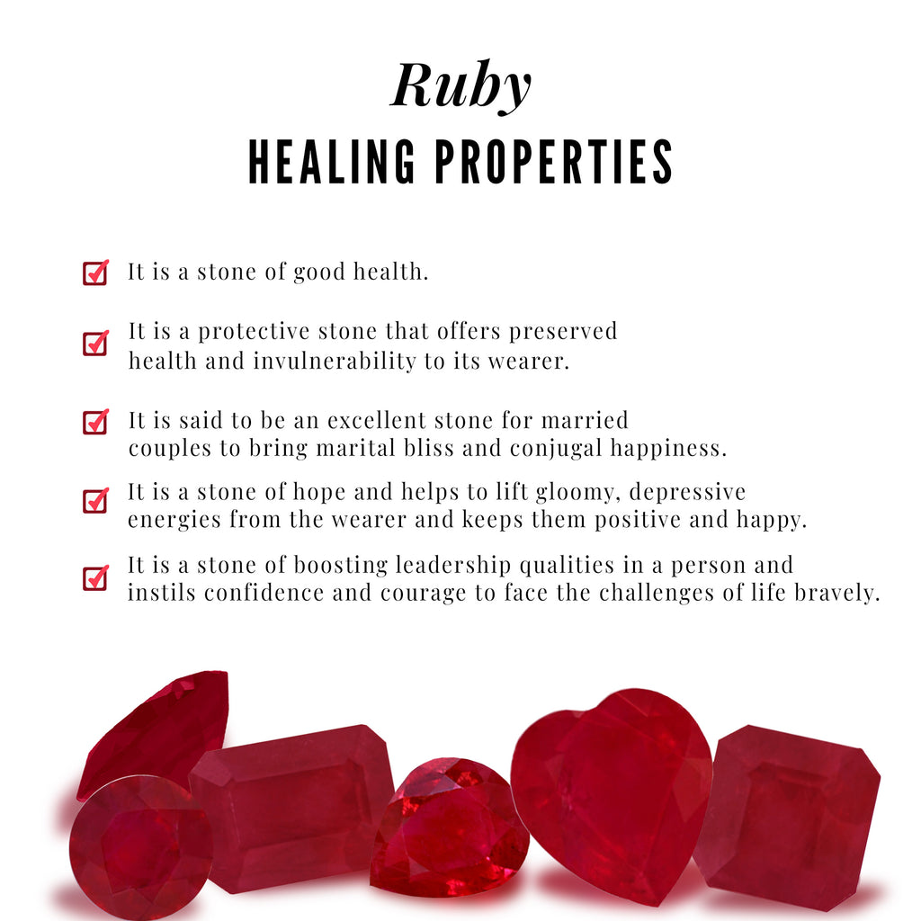 6 MM Heart Shape Ruby Infinity Dangle Pendant with Diamond Ruby - ( AAA ) - Quality - Rosec Jewels