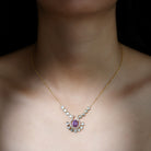 Bridal Drop Necklace with Oval Tanzanite and Polki Diamond - Rosec Jewels