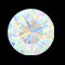 Round Ethiopian Opal Solitaire Ring with Diamond Side Stones