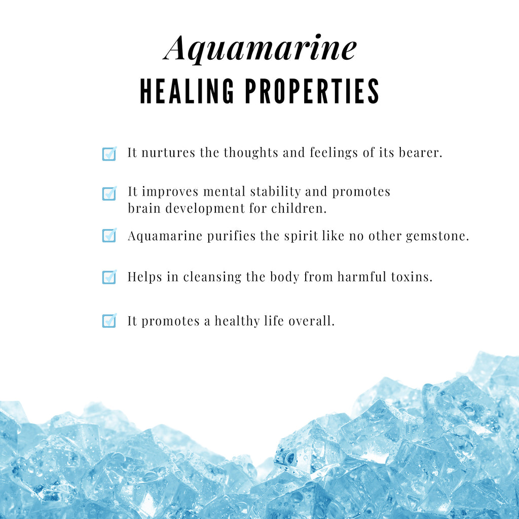 Natural Aquamarine Solitaire Ring with Diamond Side Stones Aquamarine - ( AAA ) - Quality - Rosec Jewels