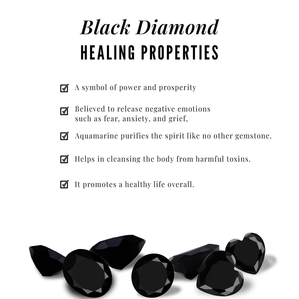 1/2 CT Certified Real Black Diamond Three Stone Promise Ring Black Diamond - ( AAA ) - Quality - Rosec Jewels