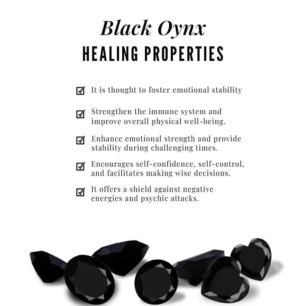 0.50 CT Round Cut Black Onyx Flower Pendant in Gold Black Onyx - ( AAA ) - Quality - Rosec Jewels