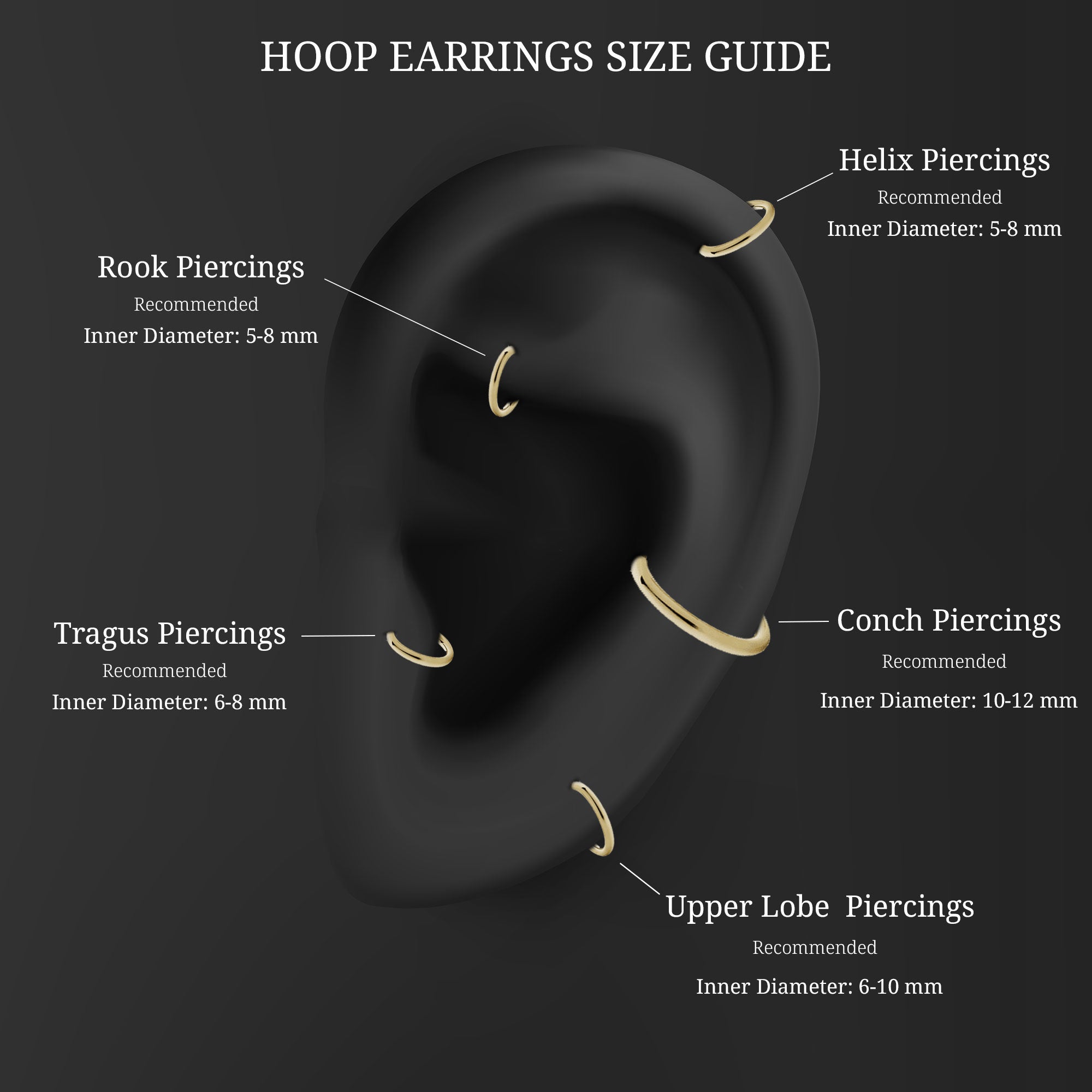 Baguette Moissanite Hoop Earring for Daith Piercing Moissanite - ( D-VS1 ) - Color and Clarity - Rosec Jewels
