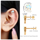 Ethiopian Opal and Moissanite Dangle Helix Earring Ethiopian Opal - ( AAA ) - Quality - Rosec Jewels