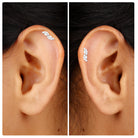 Marquise and Round Moissanite Cluster Cartilage Earring Moissanite - ( D-VS1 ) - Color and Clarity - Rosec Jewels