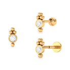 Dainty Diamond Beaded Conch Earring in Gold Diamond - ( HI-SI ) - Color and Clarity - Rosec Jewels