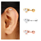 Pear Moissanite Gold Wing Earing for Conch Piercing Moissanite - ( D-VS1 ) - Color and Clarity - Rosec Jewels