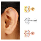 Pear Moissanite Gold Butterfly Earring for Helix Piercing Moissanite - ( D-VS1 ) - Color and Clarity - Rosec Jewels