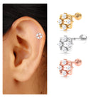 Unique Round Moissanite Conch Earring in Gold Moissanite - ( D-VS1 ) - Color and Clarity - Rosec Jewels