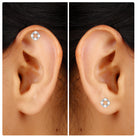 Moissanite Gold Twisted Rope Circle Earring Moissanite - ( D-VS1 ) - Color and Clarity - Rosec Jewels