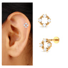 Moissanite Gold Twisted Rope Circle Earring Moissanite - ( D-VS1 ) - Color and Clarity - Rosec Jewels