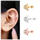 Moissanite Fish Cartilage Earring in Gold Moissanite - ( D-VS1 ) - Color and Clarity - Rosec Jewels