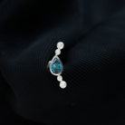 Pear London Blue Topaz Crawler Earring with Moissanite London Blue Topaz - ( AAA ) - Quality - Rosec Jewels