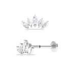 Marquise Moissanite Leaf Ear Crawler Earring Moissanite - ( D-VS1 ) - Color and Clarity - Rosec Jewels