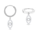 Natural Diamond Evil Eye Dangling Helix Hoop Earring Diamond - ( HI-SI ) - Color and Clarity - Rosec Jewels
