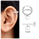 Real Diamond Eternity Heart Dangle Hoop Earring Diamond - ( HI-SI ) - Color and Clarity - Rosec Jewels