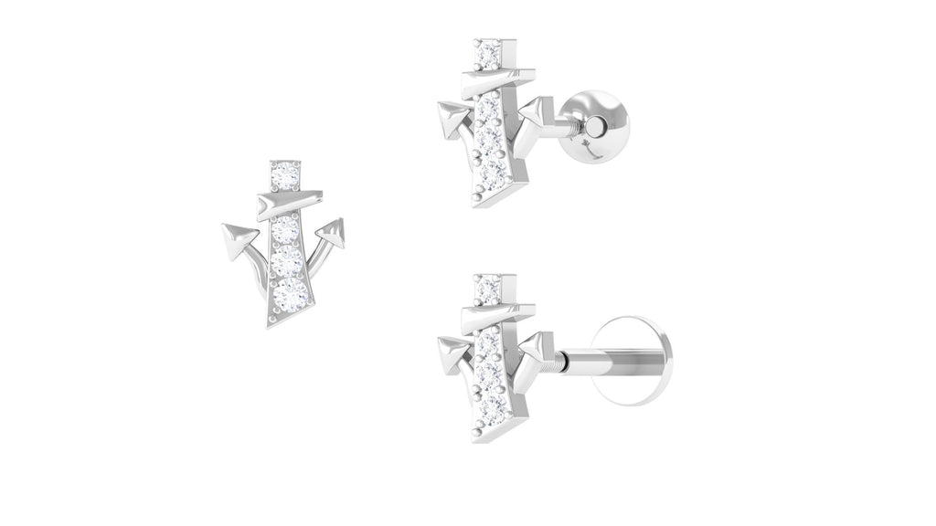 Real Diamond Quirky Earring for Tragus Piercing Diamond - ( HI-SI ) - Color and Clarity - Rosec Jewels