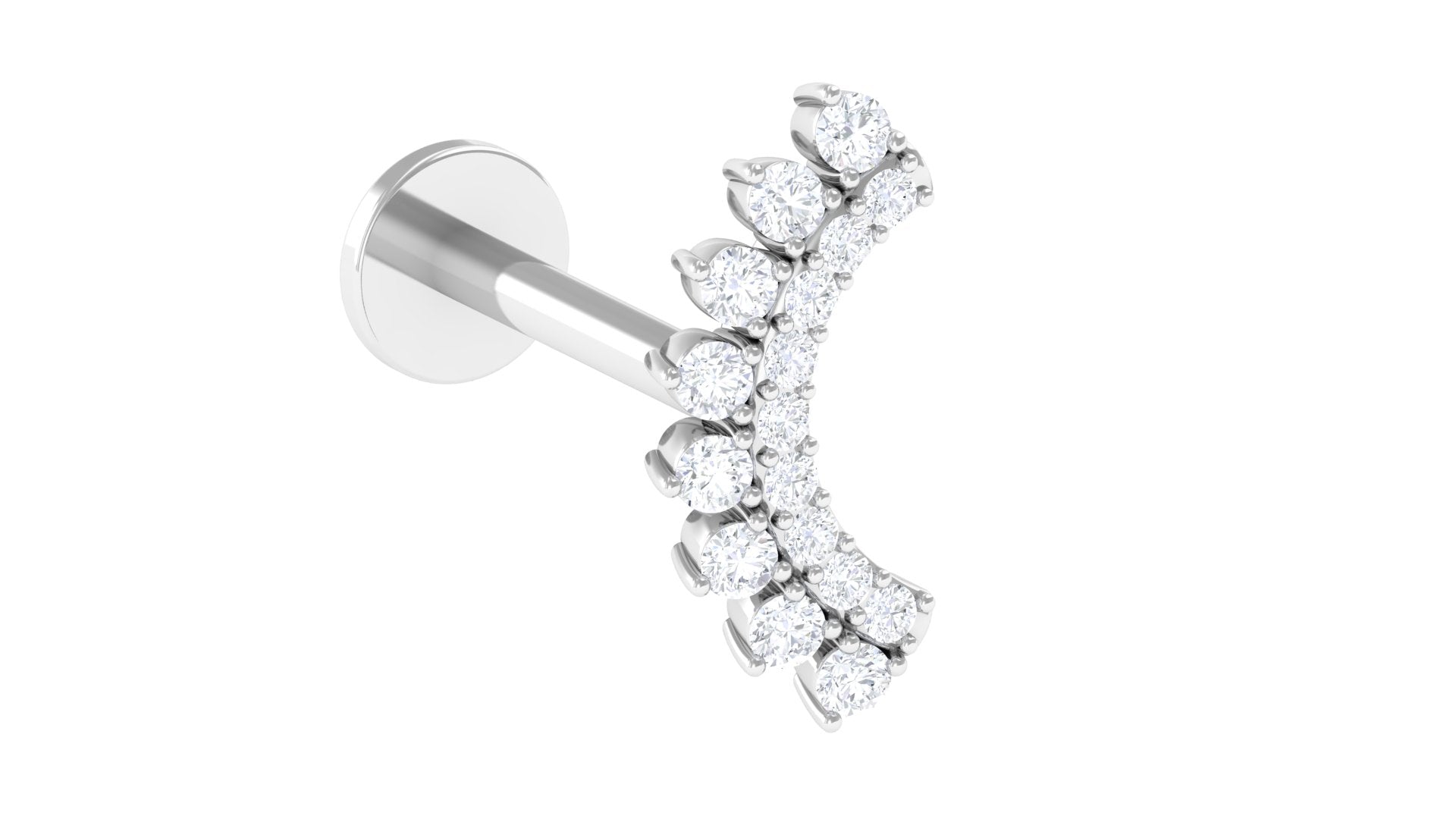 Elegant Diamond Curved Crawler Helix Earring Diamond - ( HI-SI ) - Color and Clarity - Rosec Jewels