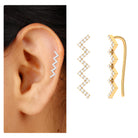 Moissanite Zig Zag Climber Earring for Helix Piercing Moissanite - ( D-VS1 ) - Color and Clarity - Rosec Jewels