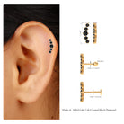 Created Black Diamond 5 Stone Curved Crawler Earring Lab Created Black Diamond - ( AAAA ) - Quality - Rosec Jewels