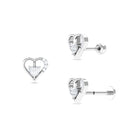 Heart Shape Moissanite Earring for Cartilage Piercing Moissanite - ( D-VS1 ) - Color and Clarity - Rosec Jewels
