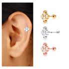 Moissanite Cluster Tragus Earring with Gold Beads Moissanite - ( D-VS1 ) - Color and Clarity - Rosec Jewels