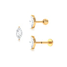Minimalist Marquise Moissanite Tragus Earring Moissanite - ( D-VS1 ) - Color and Clarity - Rosec Jewels