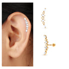 Baguette Moissanite Art Deco Climber Earring for Helix Piercing Moissanite - ( D-VS1 ) - Color and Clarity - Rosec Jewels