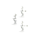 Certified Moissanite Bar Earring for Helix Piercing Moissanite - ( D-VS1 ) - Color and Clarity - Rosec Jewels