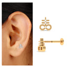 Unique Diamond Key Earring for Cartilage Piercing Diamond - ( HI-SI ) - Color and Clarity - Rosec Jewels