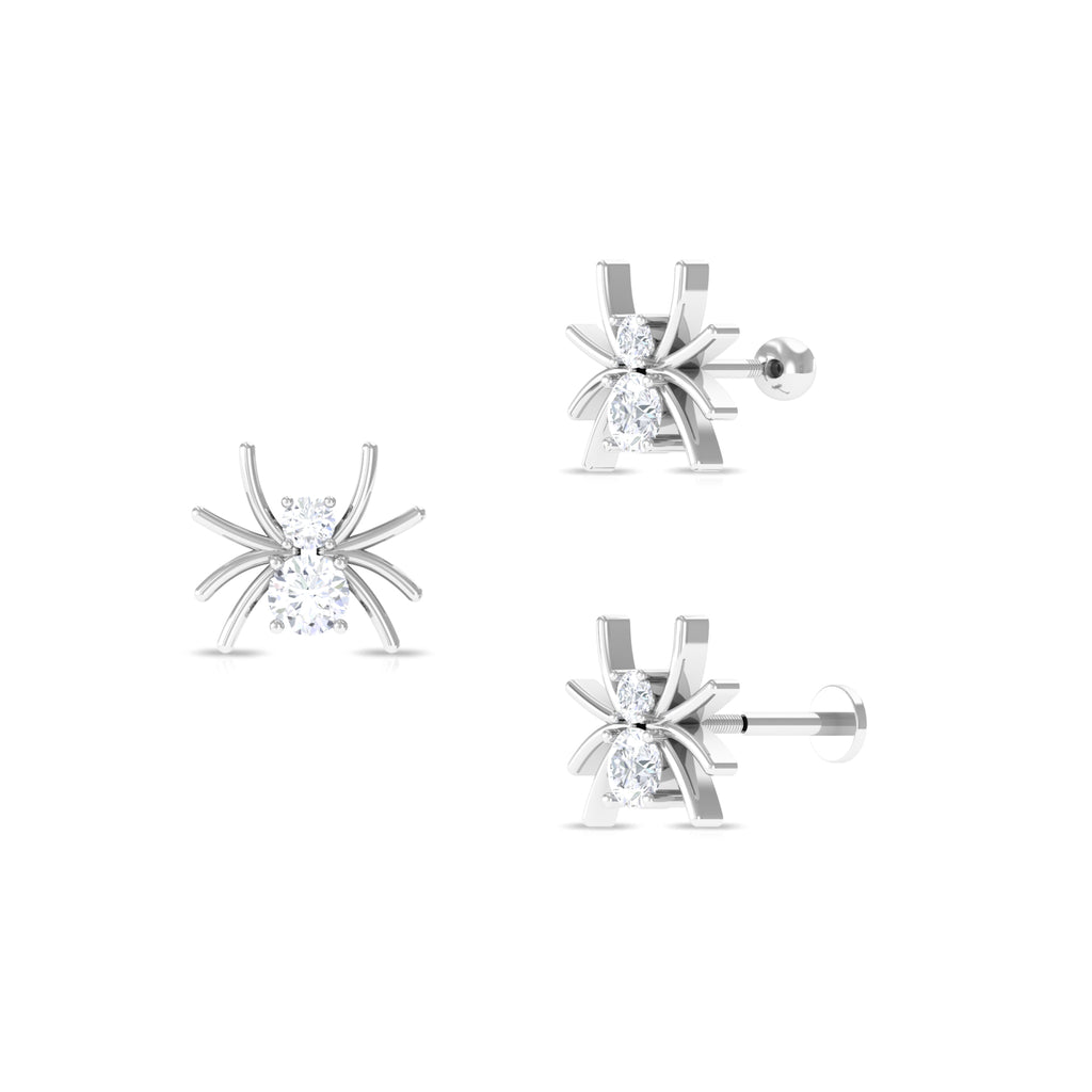 Certified Moissanite Cute Spider Helix Earring Moissanite - ( D-VS1 ) - Color and Clarity - Rosec Jewels
