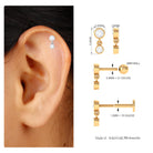 Round Bezel Set Moissanite Drop Earring for Helix Piercing Moissanite - ( D-VS1 ) - Color and Clarity - Rosec Jewels