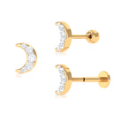 Moissanite Crescent Moon Helix Earring in Gold Moissanite - ( D-VS1 ) - Color and Clarity - Rosec Jewels