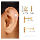 Unique Moissanite Star Earring for Cartilage Piercing Moissanite - ( D-VS1 ) - Color and Clarity - Rosec Jewels