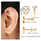 Unique Moissanite Heart Earring for Cartilage Piercing Moissanite - ( D-VS1 ) - Color and Clarity - Rosec Jewels