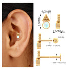 Bezel Set Ethiopian Opal Conch Stud Earring with Beaded Gold Ethiopian Opal - ( AAA ) - Quality - Rosec Jewels