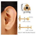 Bezel Set Solitaire Black Diamond Rook Earring with Beaded Gold Black Diamond - ( AAA ) - Quality - Rosec Jewels