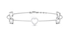 3/4 CT Diamond Heart Station Chain Bracelet in Prong Setting Diamond - ( HI-SI ) - Color and Clarity - Rosec Jewels