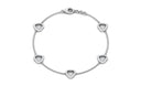 3/4 CT Diamond Heart Station Chain Bracelet in Prong Setting Diamond - ( HI-SI ) - Color and Clarity - Rosec Jewels