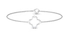 Elegant Cubic Zirconia Flower Chain Bracelet in Gold Zircon - ( AAAA ) - Quality - Rosec Jewels