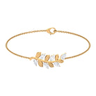 1.50 CT Marquise and Pear Cut Zircon Leaf Chain Bracelet Zircon - ( AAAA ) - Quality - Rosec Jewels