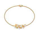 1.50 CT Marquise and Pear Cut Zircon Leaf Chain Bracelet Zircon - ( AAAA ) - Quality - Rosec Jewels