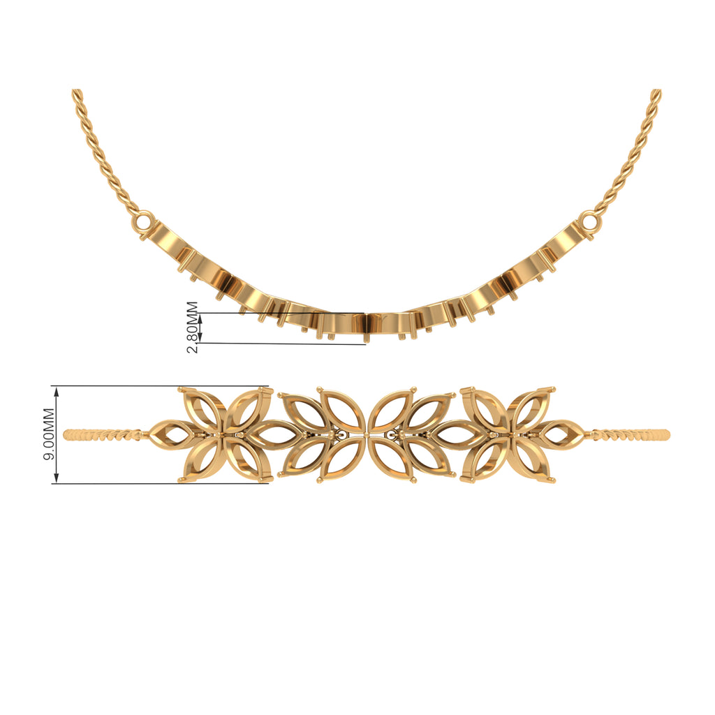 6.50 CT Marquise Cut Zircon Flower Cluster Bolo Bracelet Zircon - ( AAAA ) - Quality - Rosec Jewels