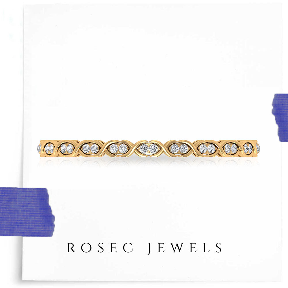 Moissanite Infinity Tennis Bolo Bracelet Moissanite - ( D-VS1 ) - Color and Clarity - Rosec Jewels