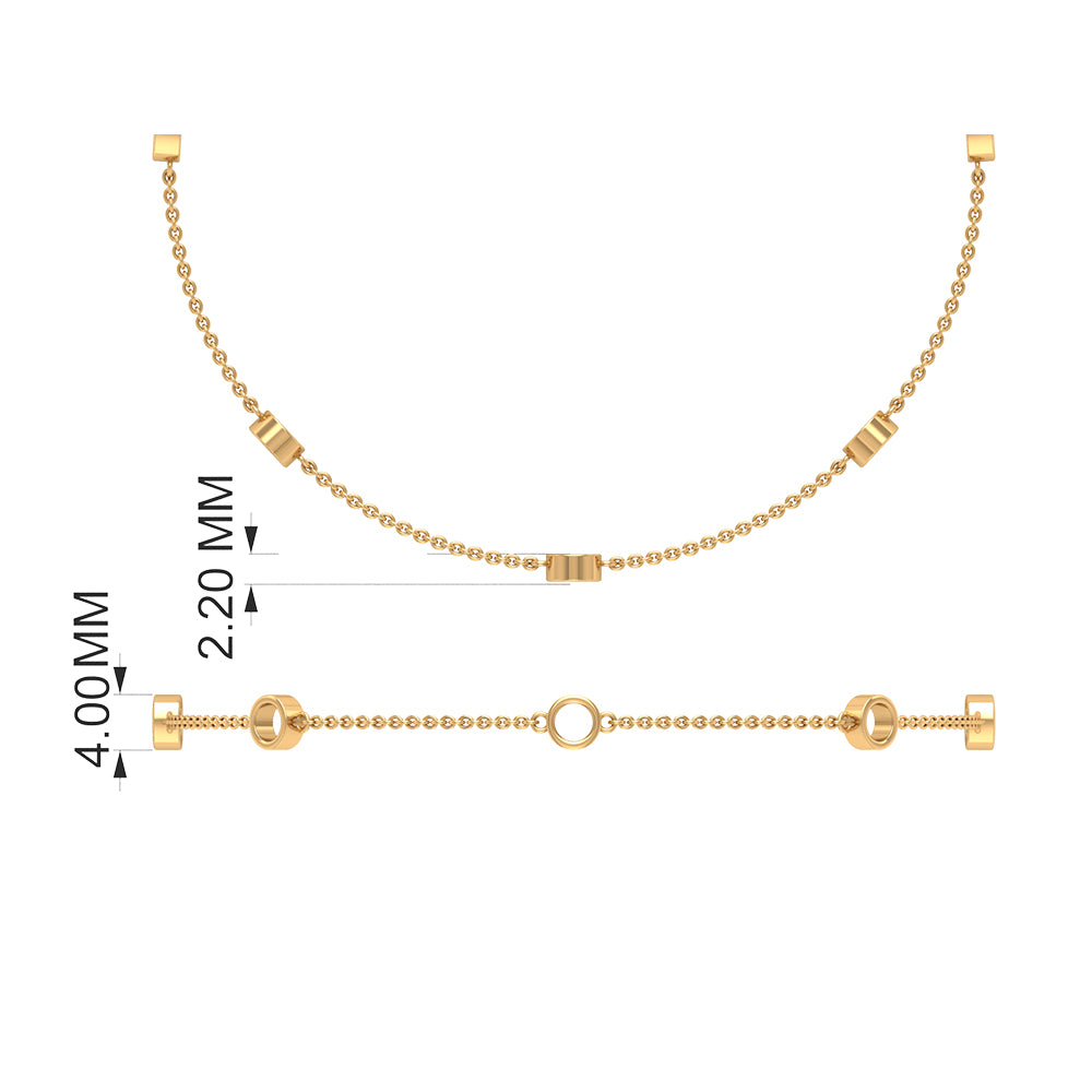 1 CT Bezel Set Rhodolite Seven Stone Station Chain Bracelet Rhodolite - ( AAA ) - Quality - Rosec Jewels