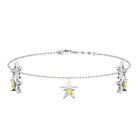 Round Yellow Sapphire Star Charm Bracelet Yellow Sapphire - ( AAA ) - Quality - Rosec Jewels