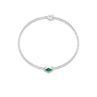 1/2 CT Bezel Set Emerald Minimal Solitaire Chain Bracelet Emerald - ( AAA ) - Quality - Rosec Jewels