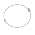 Princess Cut Pink Sapphire Solitaire Bracelet in Bar Setting Pink Sapphire - ( AAA ) - Quality - Rosec Jewels